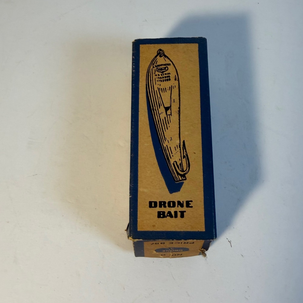 Vintage L.B. Huntington Drone Bait Spoon No 0 Lure with Original Box & Papers